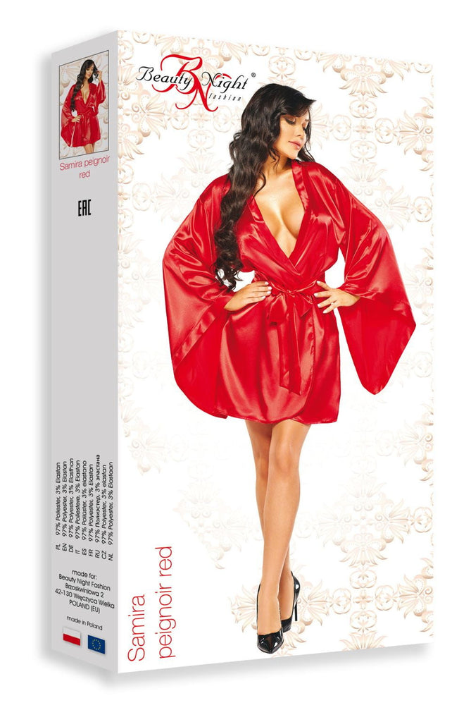 Beauty Night BN6664 Samira Peignoir Red - My Lingerie Obsession 