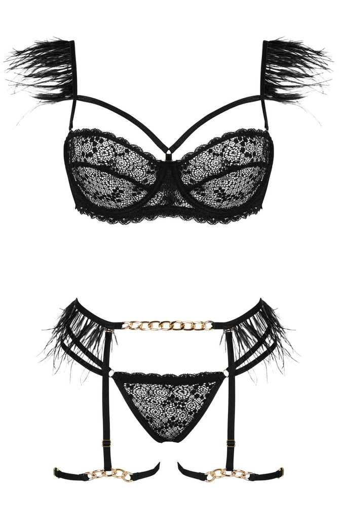 Beauty Night BN6713 Crystal Black Lingerie Set - My Lingerie Obsession 