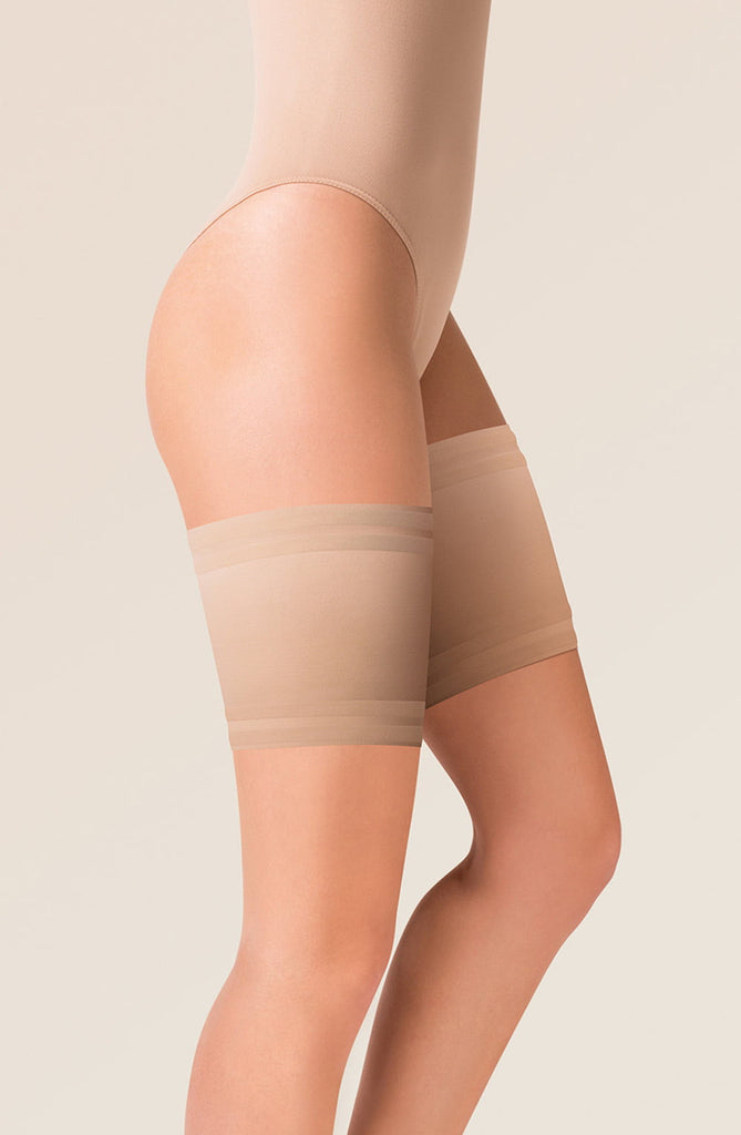 Gabriella Satin Thigh Bands 510 Beige - My Lingerie Obsession 