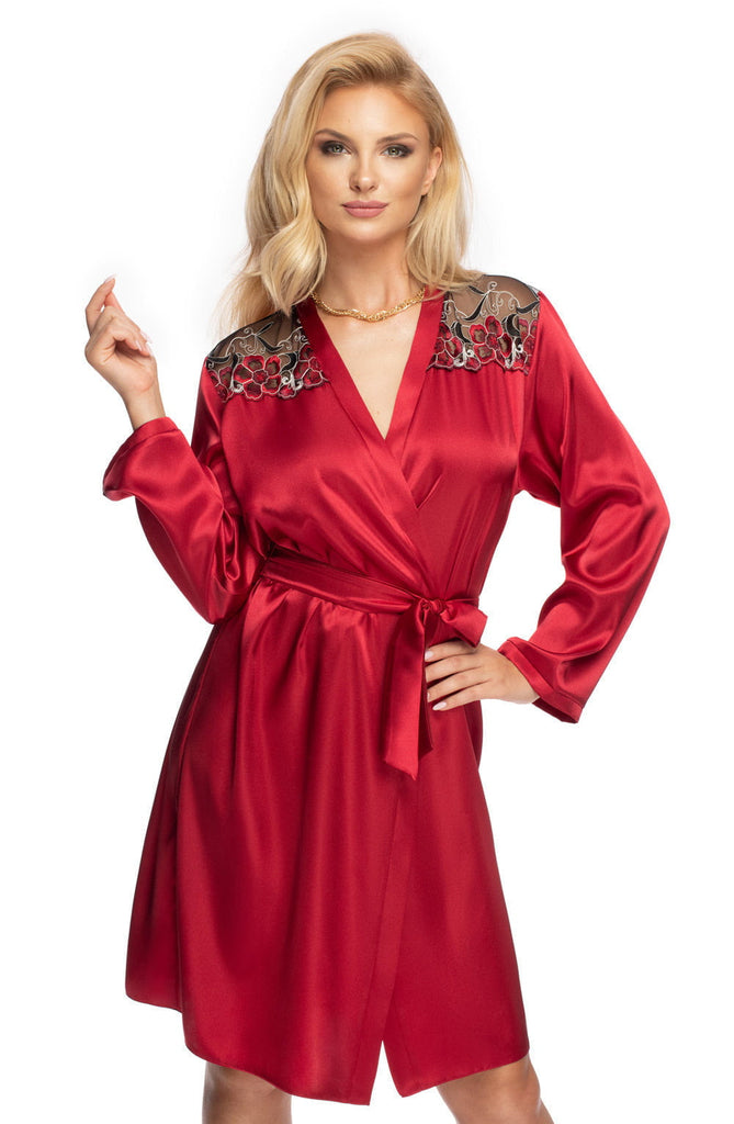 Irall Elodie Dressing Gown Burgundy - My Lingerie Obsession 