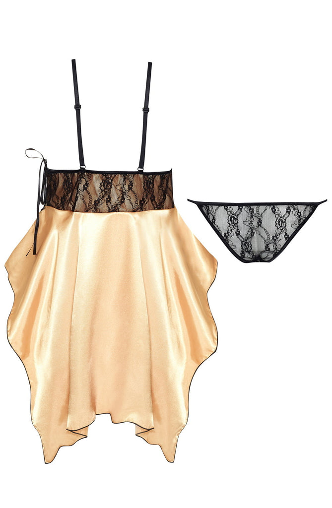 Beauty Night BN6644 Julieta Chemise Gold - My Lingerie Obsession 