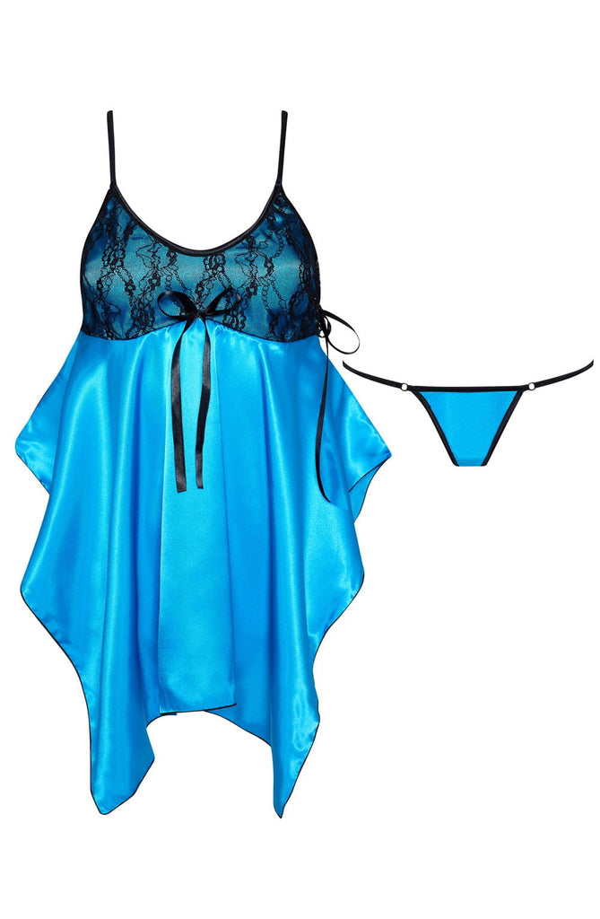 Beauty Night BN6647 Julieta Chemise Turquoise - My Lingerie Obsession 