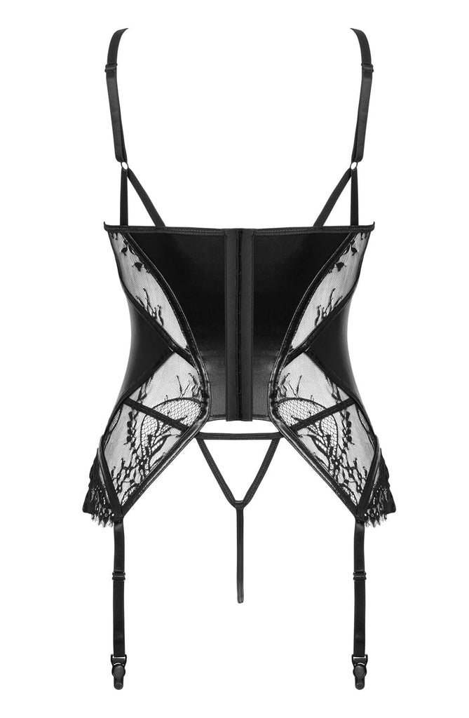 Beauty Night Leonela Corset & Thong Set Black BN6738 - My Lingerie Obsession 