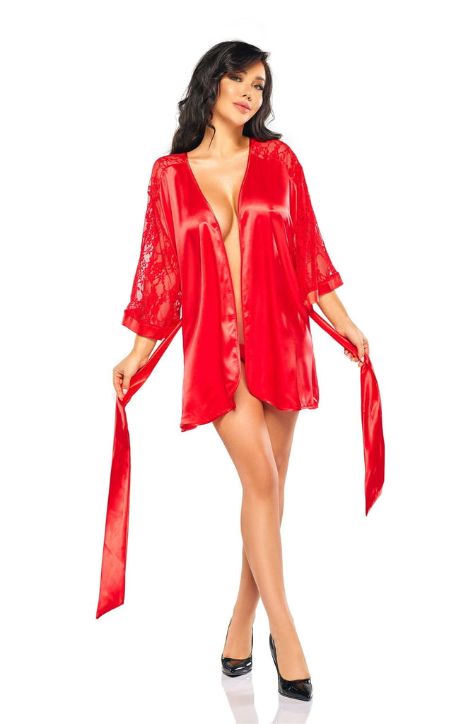 Beauty Night BN6658 Marissa Peignoir Red - My Lingerie Obsession 