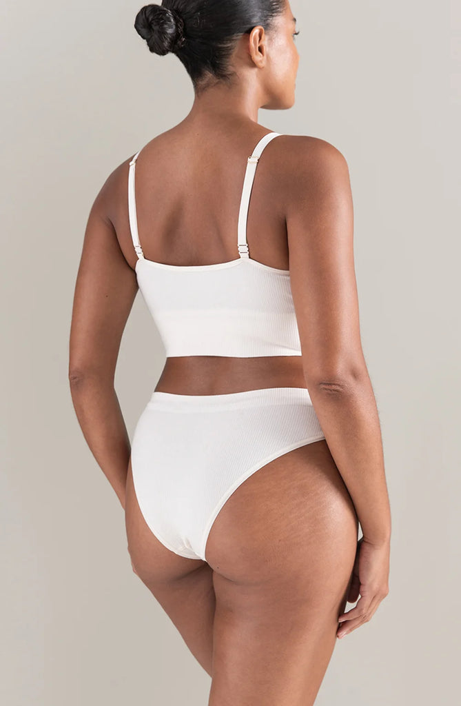 Nudea TENCEL High Leg Brief in White Sand