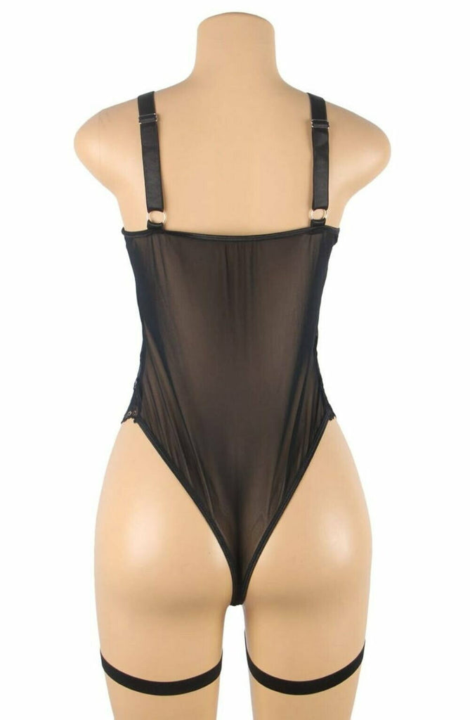 YesX Black Plus Size Bodysuit YX840Q - My Lingerie Obsession 