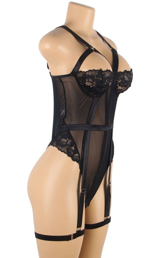 YesX Black Plus Size Bodysuit YX840Q - My Lingerie Obsession 