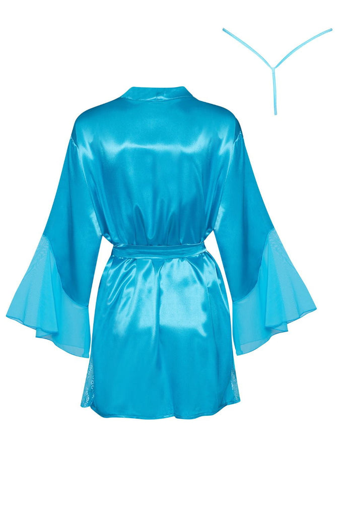 Beauty Night BN6659 Marlene Peignoir Turquoise - My Lingerie Obsession 