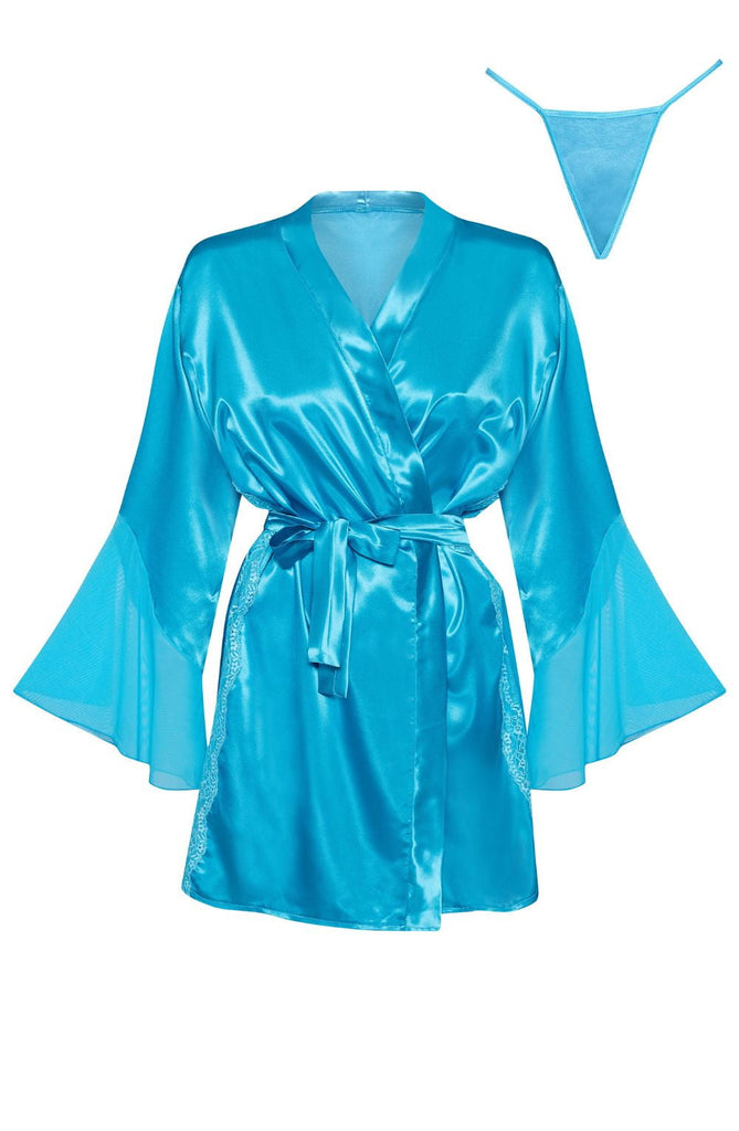 Beauty Night BN6659 Marlene Peignoir Turquoise - My Lingerie Obsession 