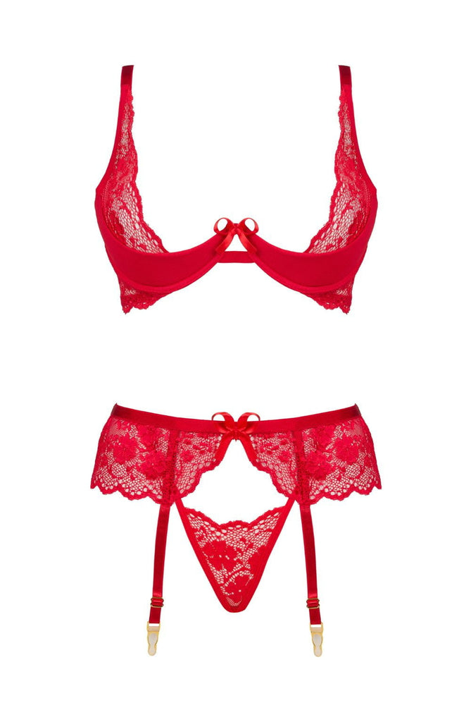 Beauty Night Rose Lingerie Set Red BN6696 - My Lingerie Obsession 