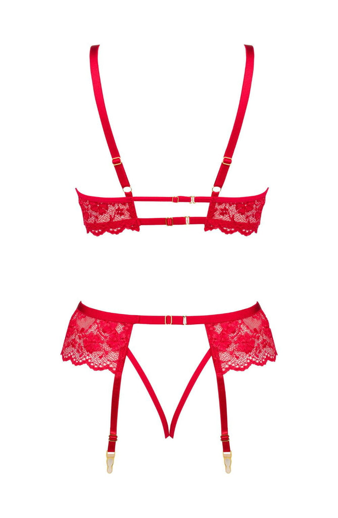 Beauty Night Rose Lingerie Set Red BN6696 - My Lingerie Obsession 