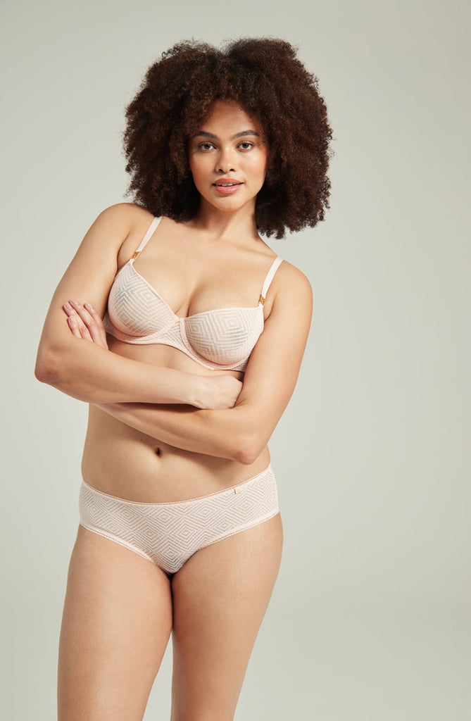 The Sheer Deco Hipster Brief Blush Pink - My Lingerie Obsession 