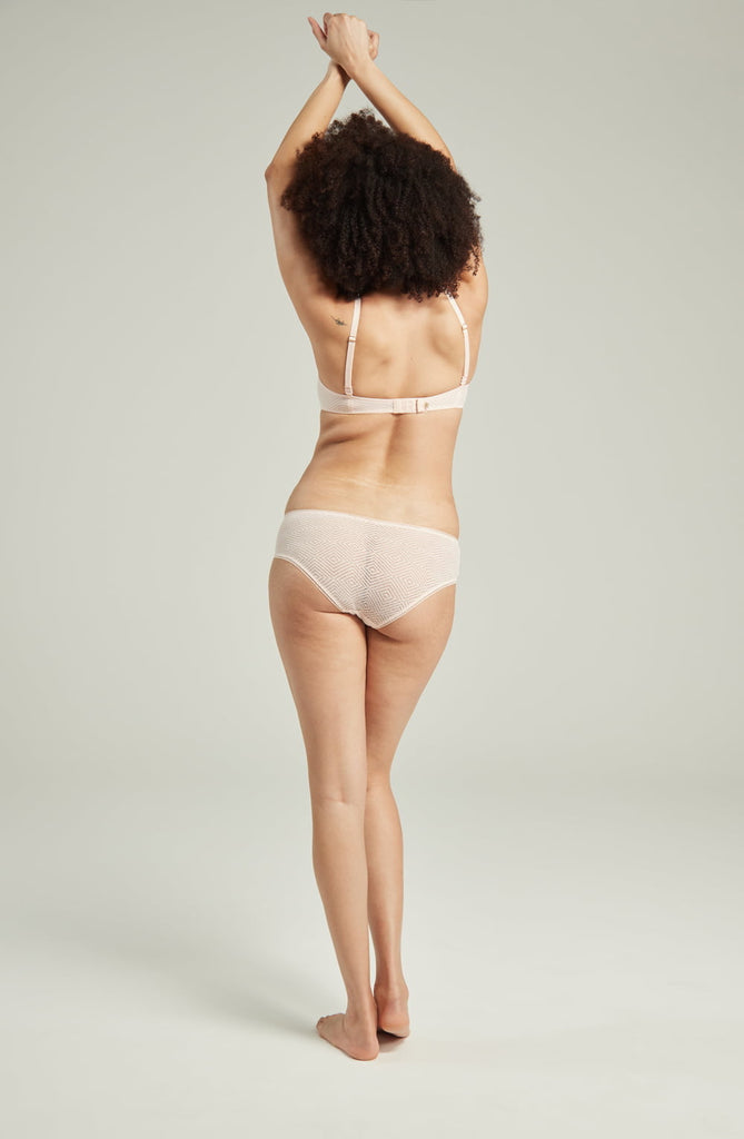 The Sheer Deco Lift Balcony Bra Blush Pink Up to GG Cup - My Lingerie Obsession 