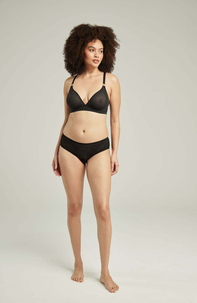 The Sheer Deco Hipster Brief Black - My Lingerie Obsession 