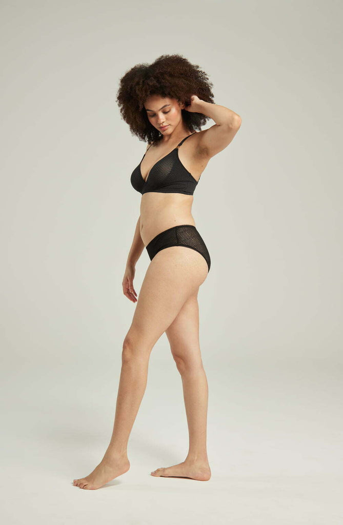 The Sheer Deco Hipster Brief Black - My Lingerie Obsession 