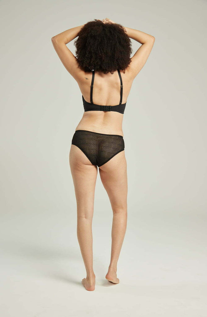 The Sheer Deco Hipster Brief Black - My Lingerie Obsession 