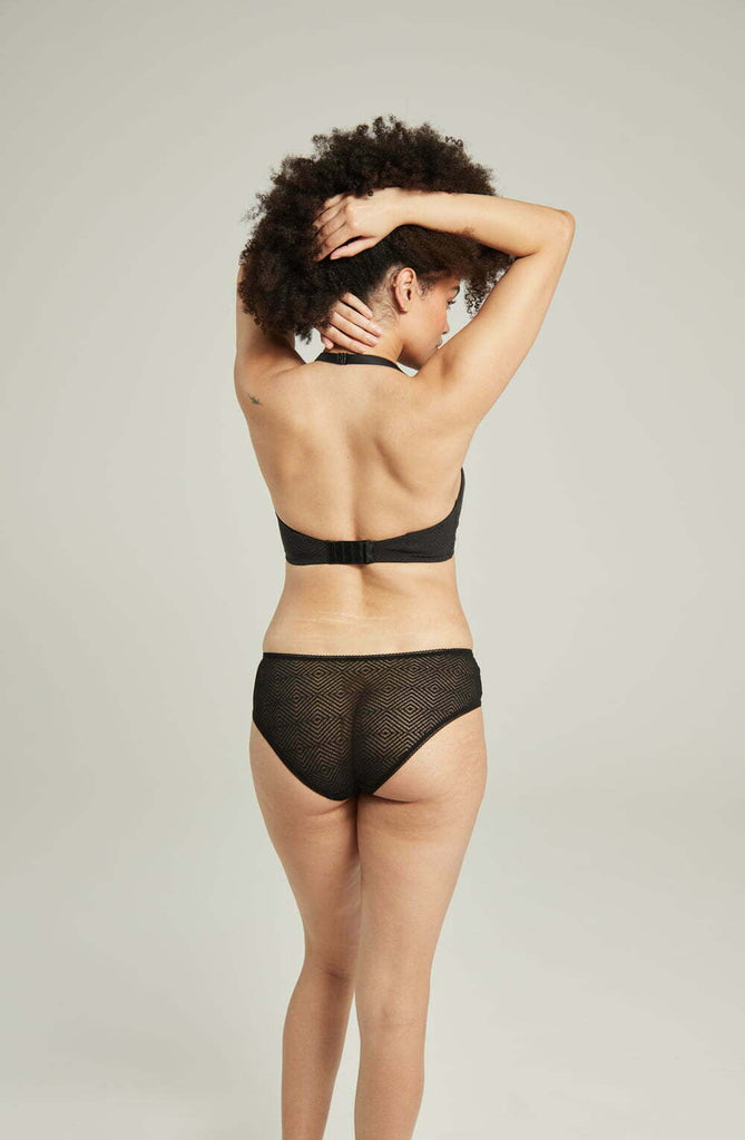 The Sheer Deco Hipster Brief Black - My Lingerie Obsession 