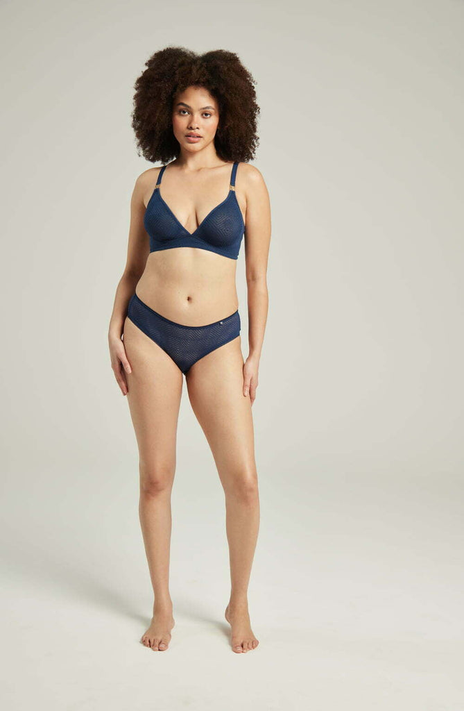 The Sheer Deco Hipster Brief Navy - My Lingerie Obsession 