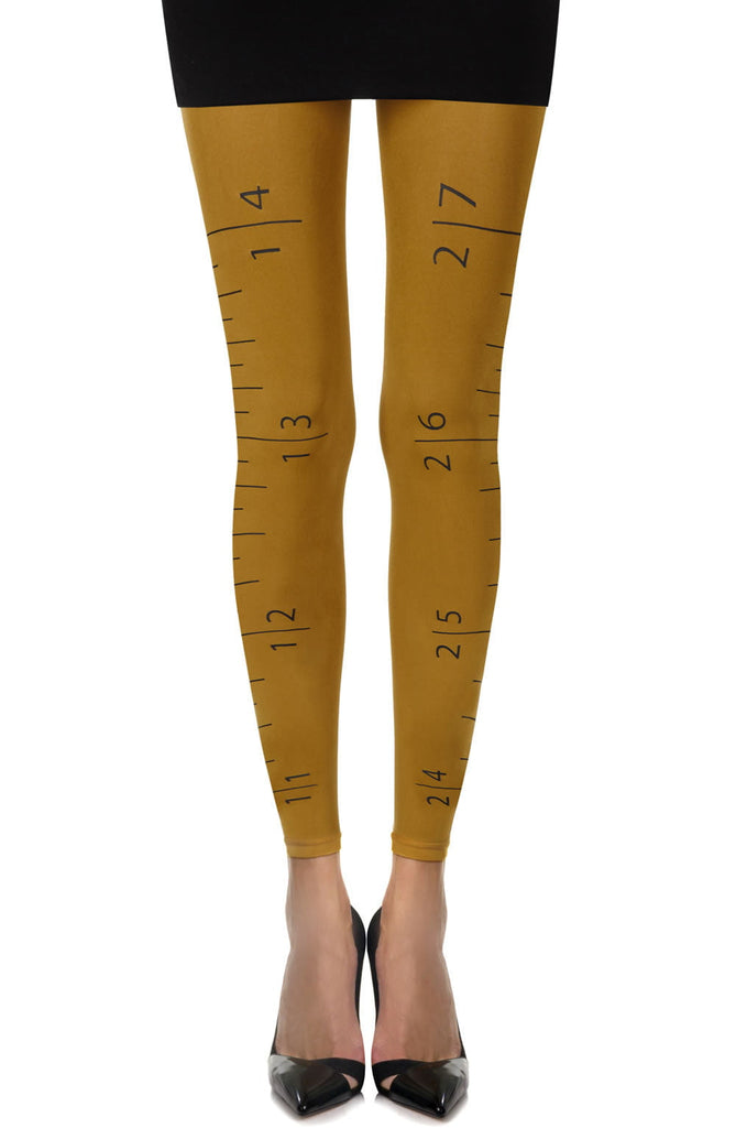 Zohara "Tape Measure" Mustard Footless Tights - My Lingerie Obsession 