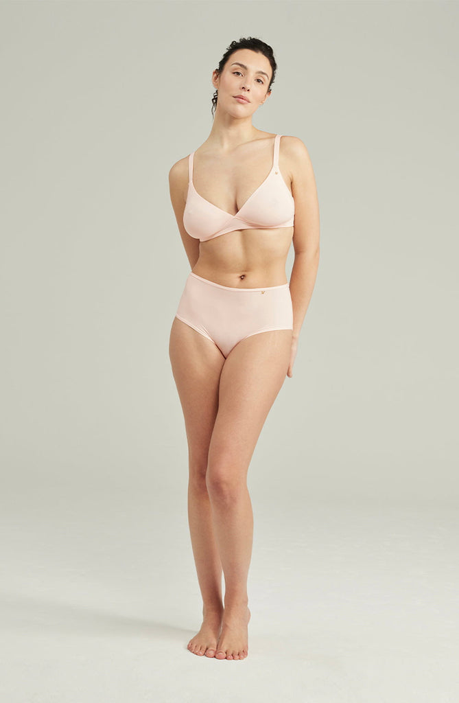 The Second Skin Stretch High Waist Brief Blush Pink - My Lingerie Obsession 