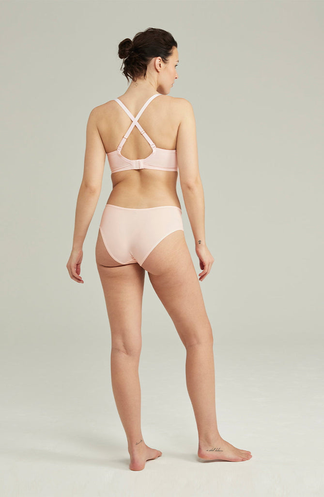 The Second Skin Stretch Mid Rise Waist Brief Blush Pink - My Lingerie Obsession 