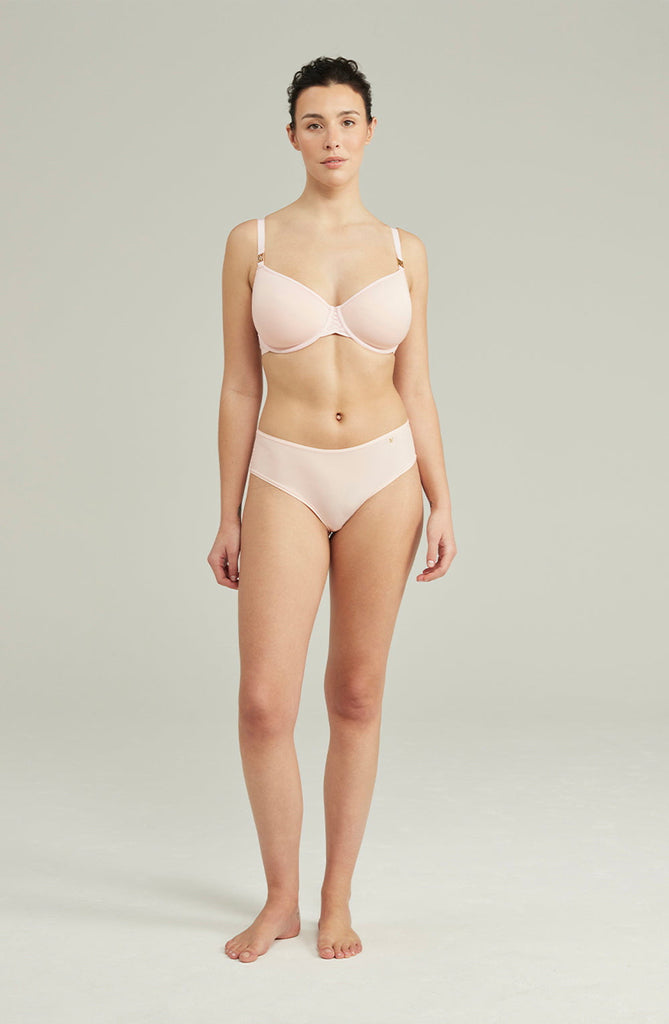 The Second Skin Stretch Mid Rise Waist Brief Blush Pink - My Lingerie Obsession 