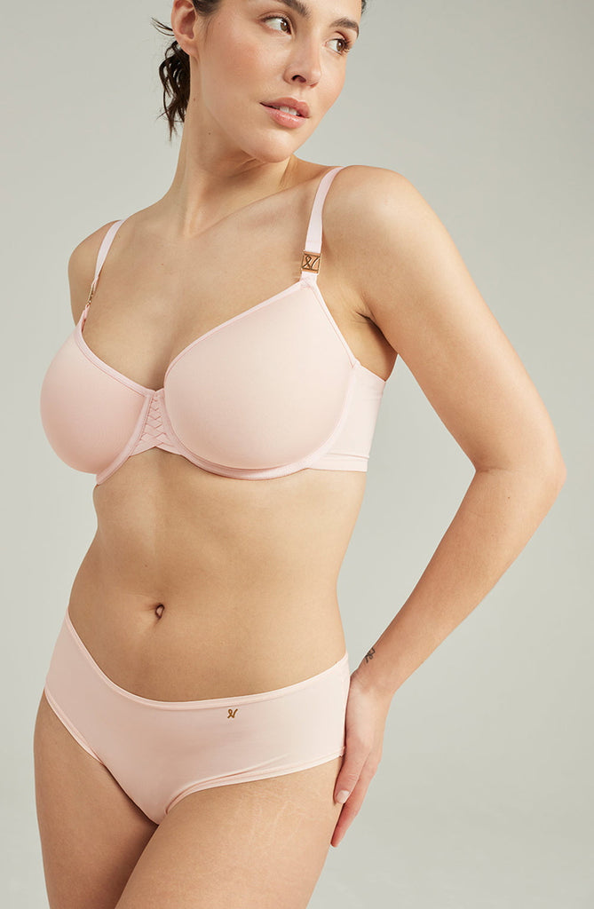 The Second Skin Stretch Mid Rise Waist Brief Blush Pink - My Lingerie Obsession 