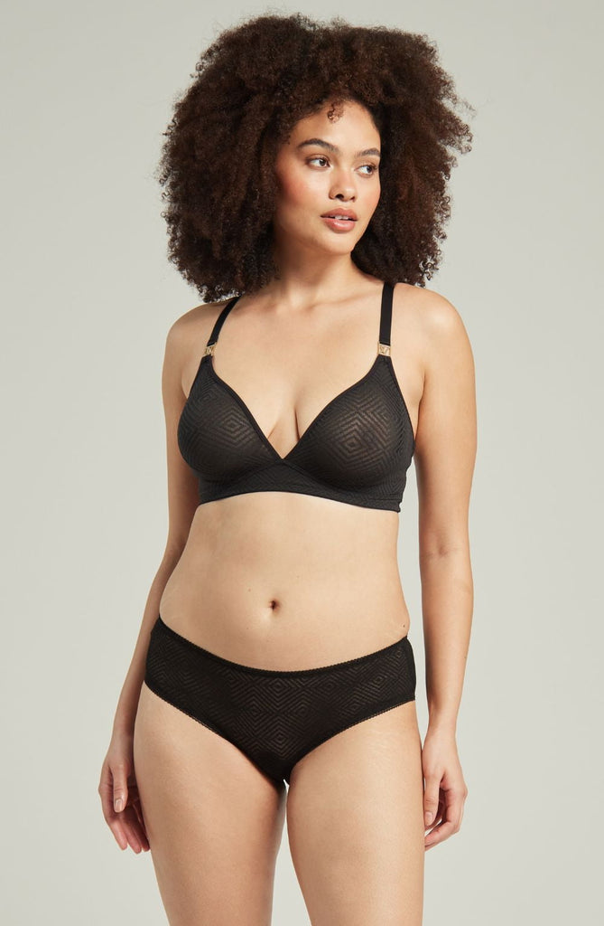 The Sheer Deco Hipster Brief Black - My Lingerie Obsession 