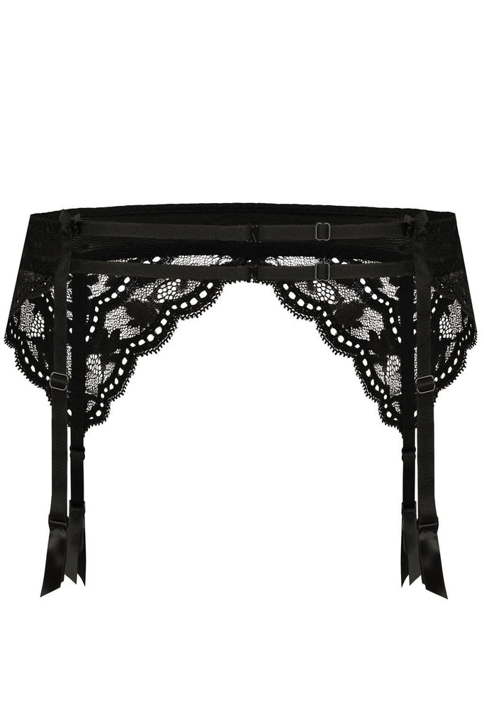 Roza Lagerta Suspender Belt Black - My Lingerie Obsession 