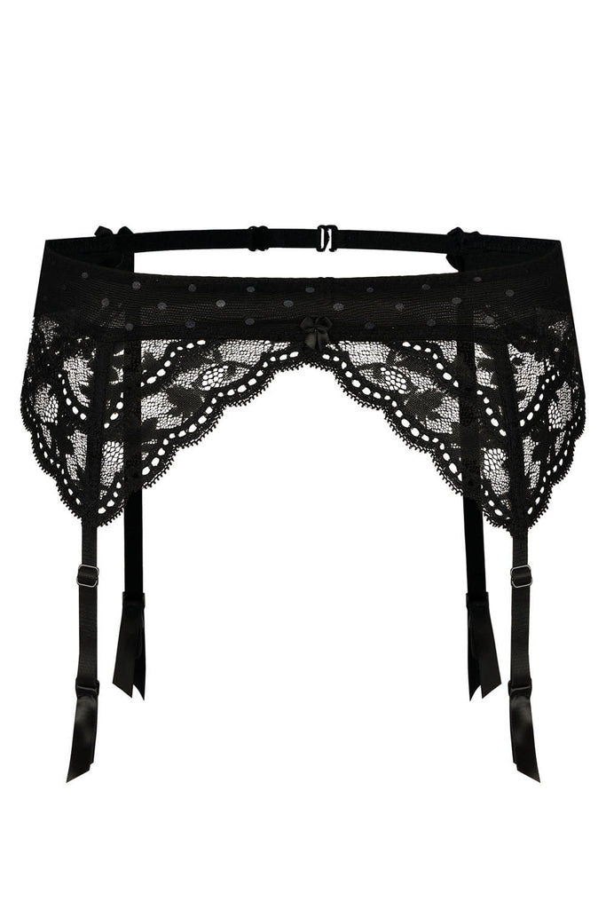 Roza Lagerta Suspender Belt Black - My Lingerie Obsession 