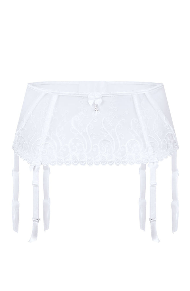 Roza Anuk Suspender Belt White - My Lingerie Obsession 