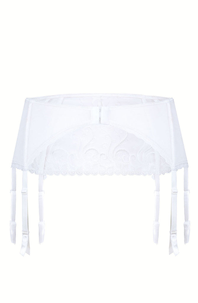 Roza Anuk Suspender Belt White - My Lingerie Obsession 