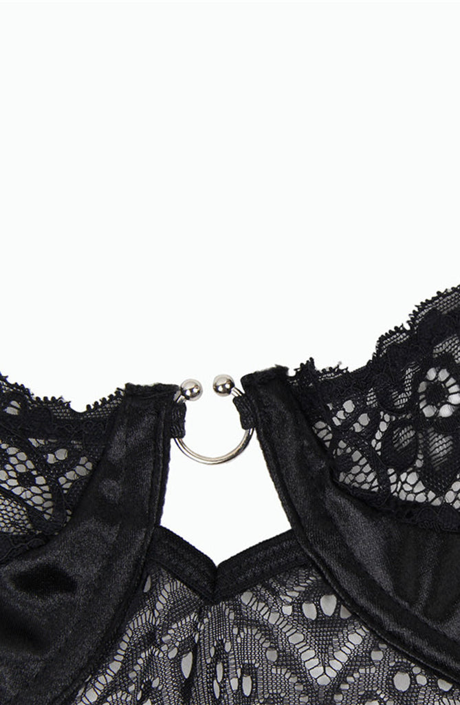 YesX Black Lace Bodysuit YX828 - My Lingerie Obsession 