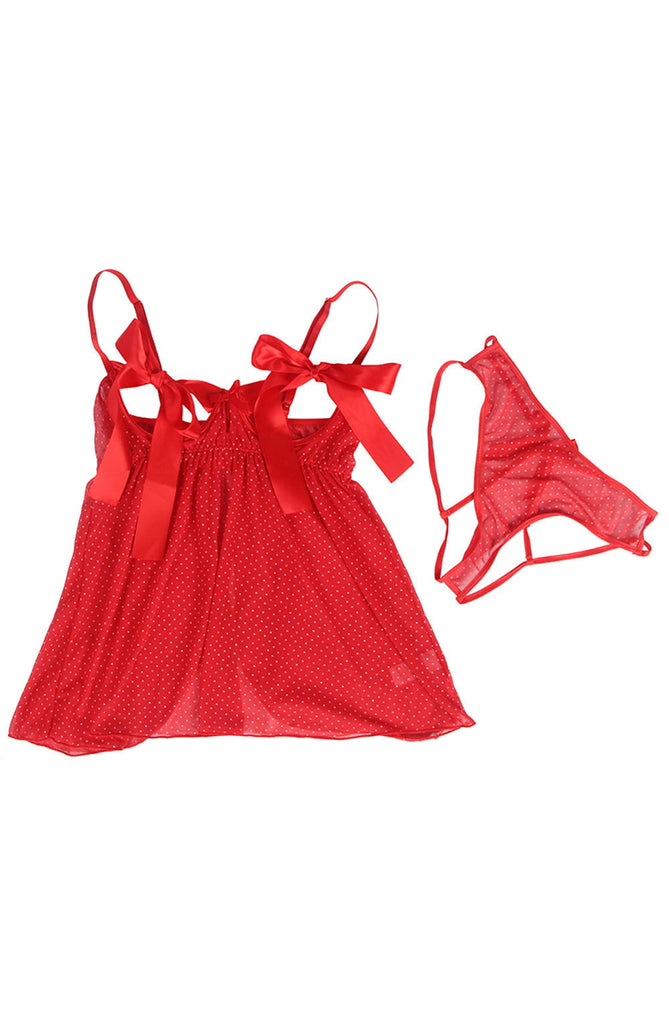 YesX YX841 Red Babydoll Set - My Lingerie Obsession 