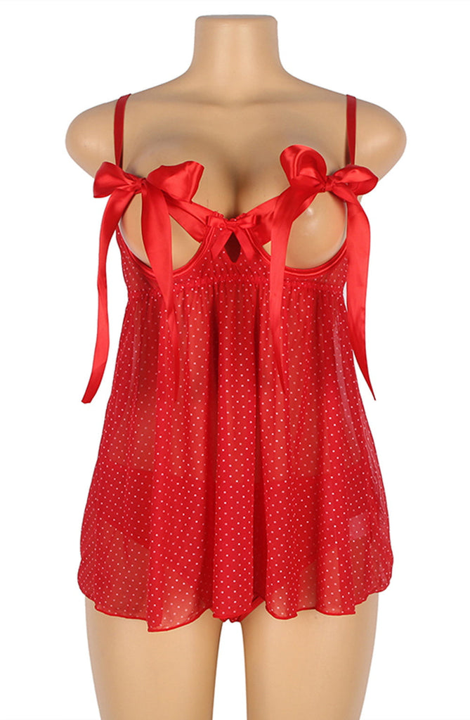 YesX YX841 Red Babydoll Set - My Lingerie Obsession 