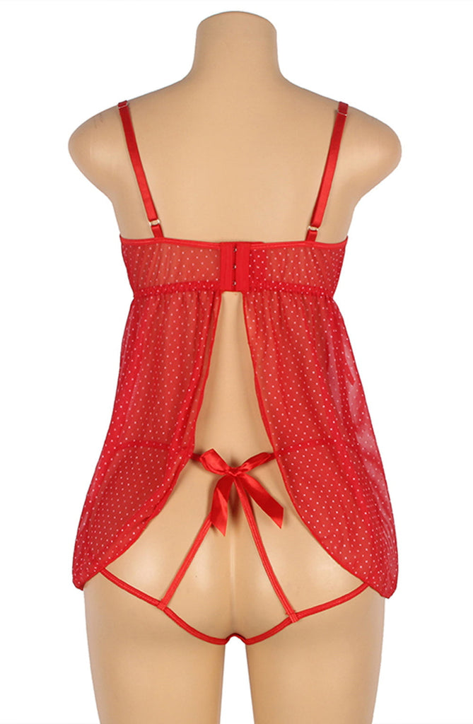 YesX YX841 Red Babydoll Set - My Lingerie Obsession 