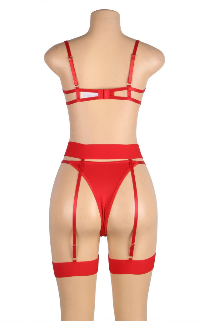 YesX YX845Q Plus Size Bra Set Red - My Lingerie Obsession 