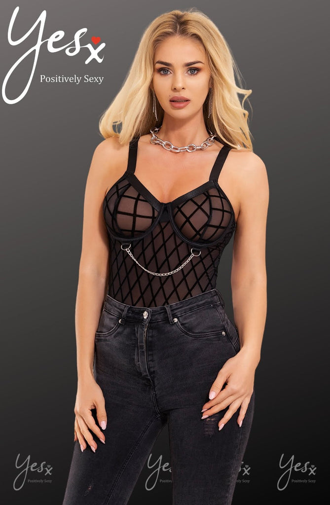 YesX YX846 Black Bodysuit - My Lingerie Obsession 