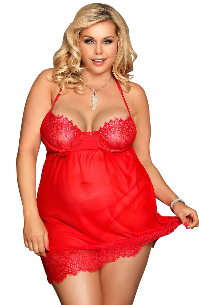 YesX YX952Q Red Babydoll Set - My Lingerie Obsession 