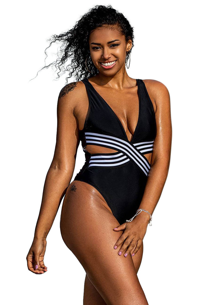 YesX YX980 One Piece Swimsuit Black - My Lingerie Obsession 