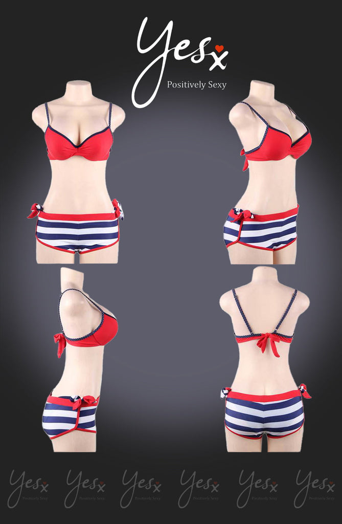 YesX YX964 Bikini 3 Piece Set Red - My Lingerie Obsession 