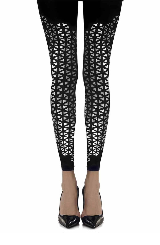 Zohara "Beat Goes On" Black Print Footless Tights - My Lingerie Obsession 