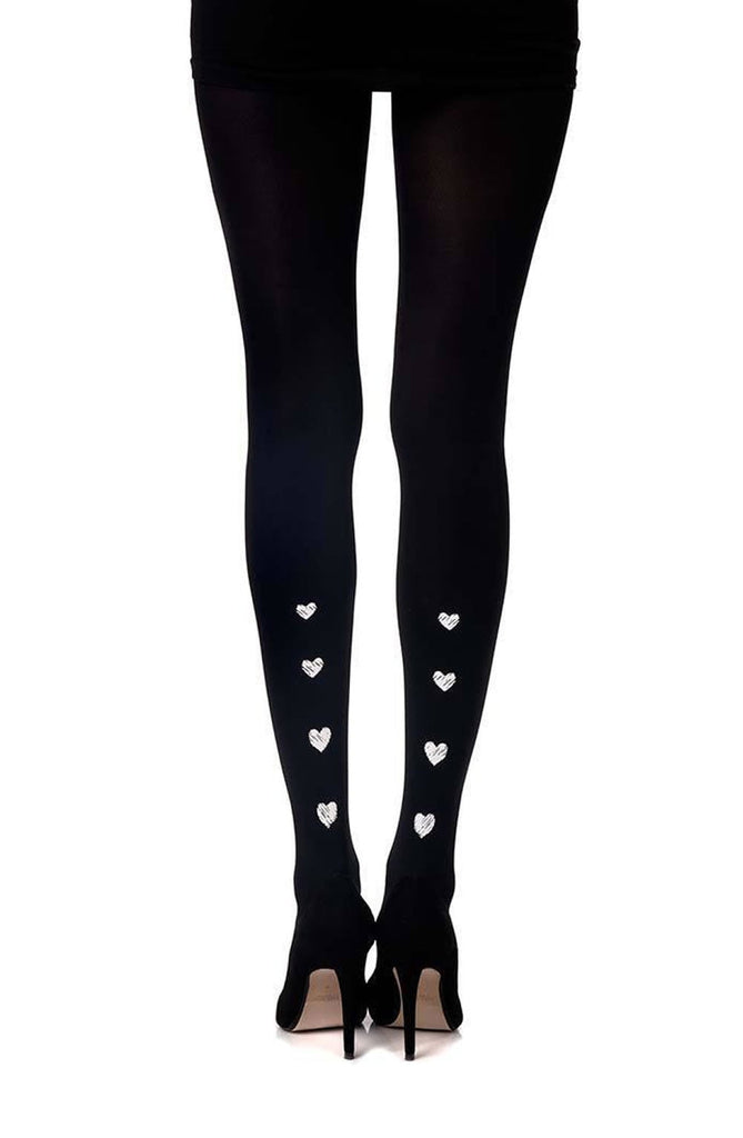 Zohara Love Me Tender" Black Print Tights" - My Lingerie Obsession 