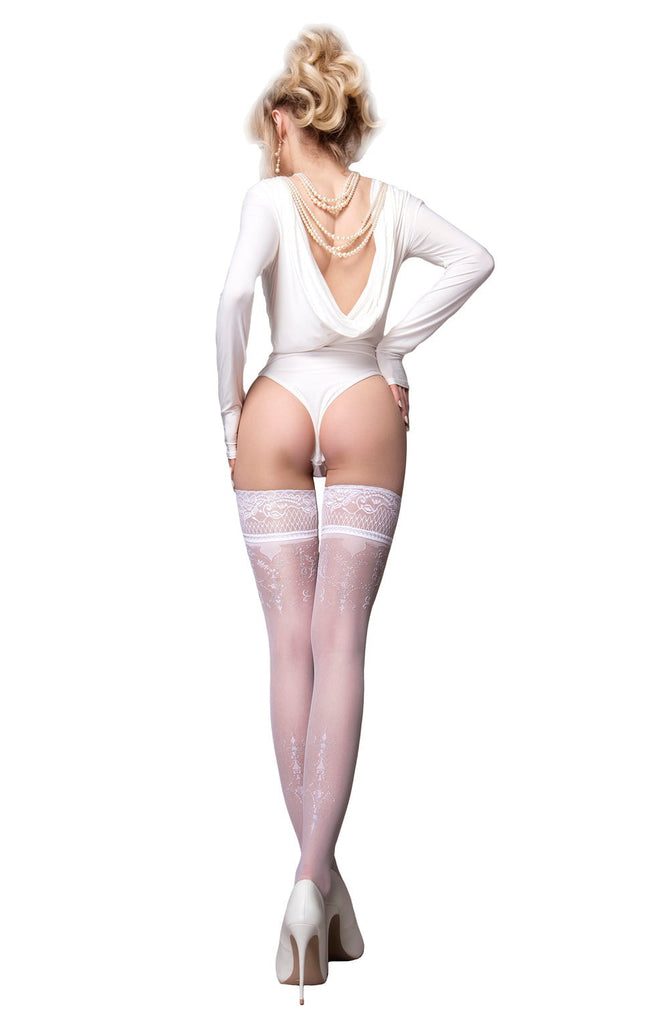 Ballerina 585 White Hold Ups - My Lingerie Obsession 