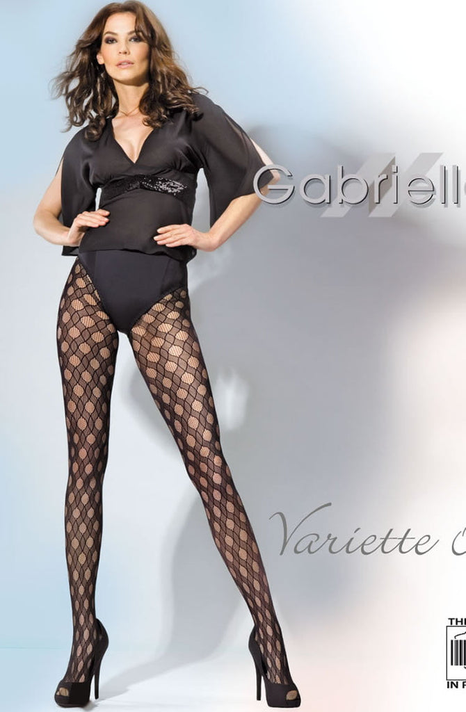 Gabriella Kabaretta Collant Varietta 09-243 Tights Black - My Lingerie Obsession 