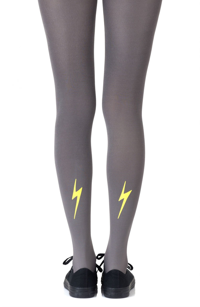 Zohara "Electric Feel" Yellow Print Tights - My Lingerie Obsession 