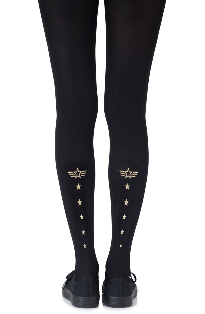 Zohara "Top Gun" Gold Print Tights - My Lingerie Obsession 