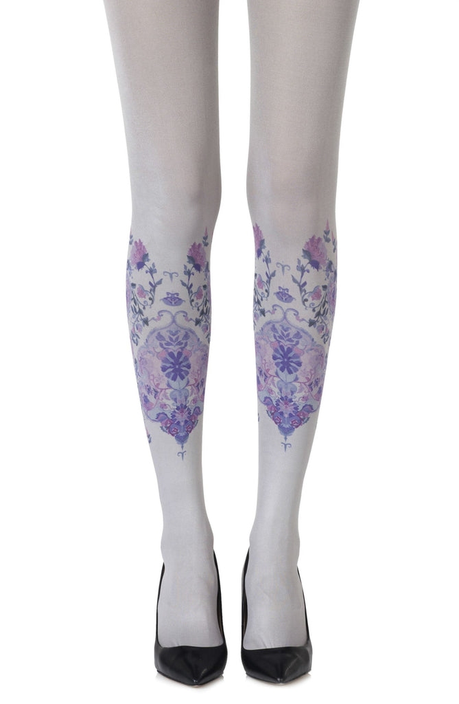 Zohara "Alice in Wonderland" Light Grey Tights - My Lingerie Obsession 