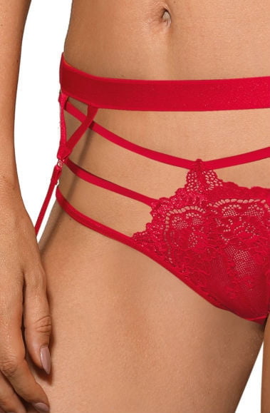 Roza Cyria Red Suspender Belt - My Lingerie Obsession 