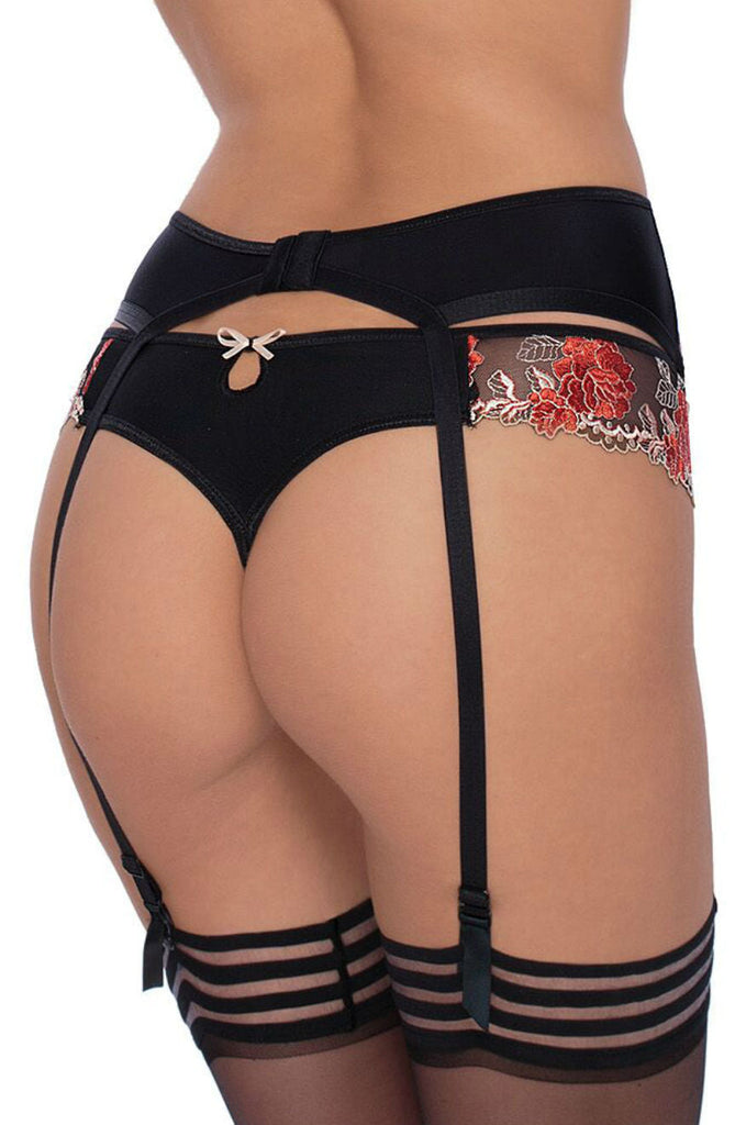 Roza Natali Black Susp Belt - My Lingerie Obsession 